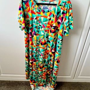 LulaRoe Carly multi color dress